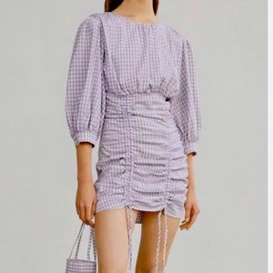 Zara purple lavender gingham dress NWT